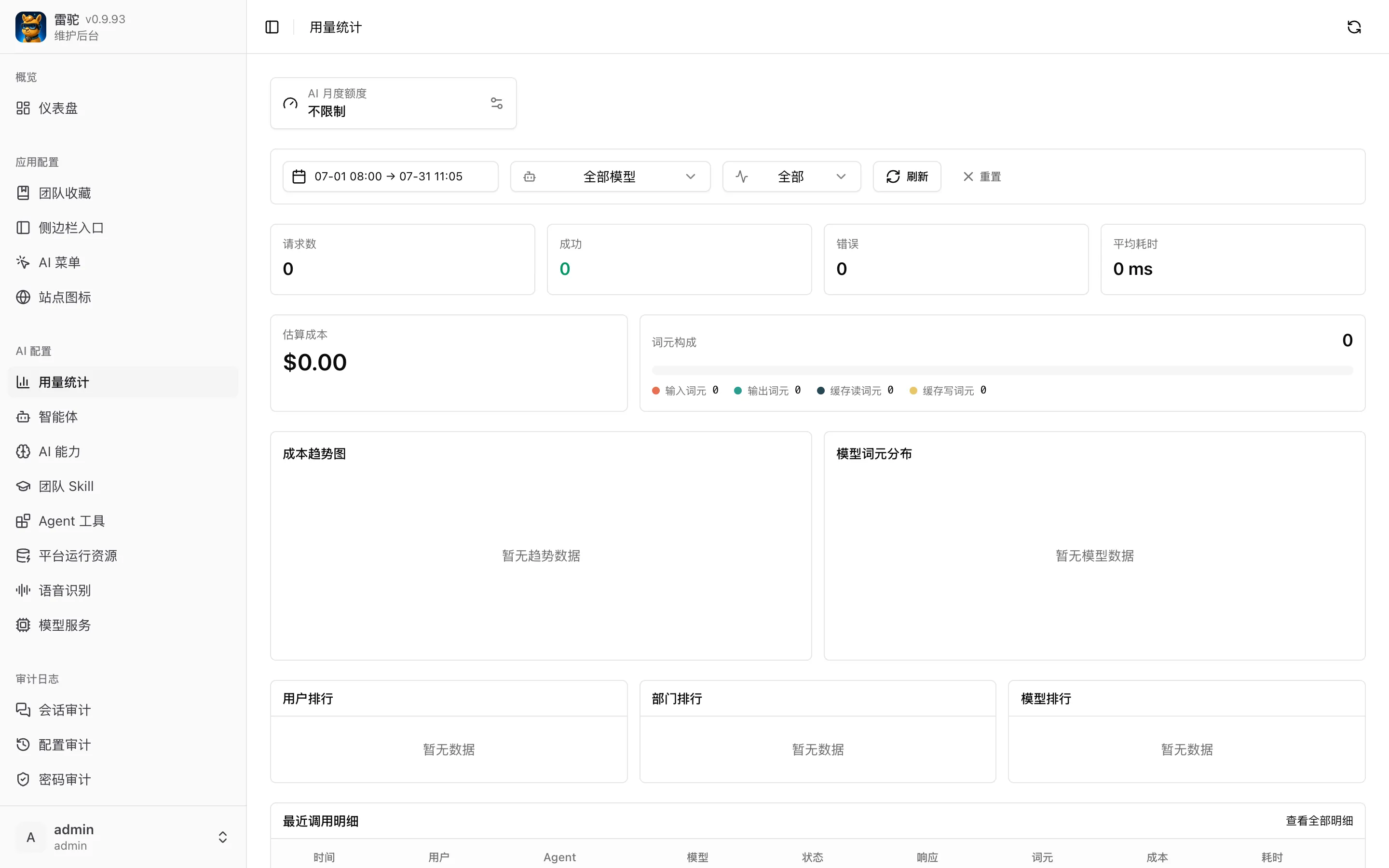 用量统计